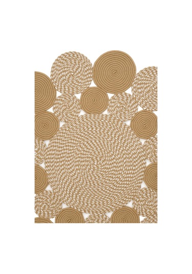 Cool Halı Luke 432 Natural Yuvarlak Halı Bohem Örgü Hasır Kilim Dekoratif Mutfak Balkon Banyo Halısı