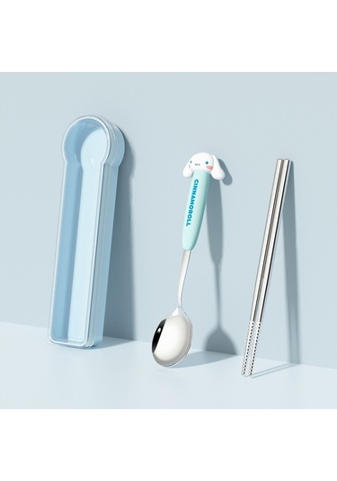 Rogfer Puluzz 304 Paslanmaz Çelik Karikatür Kaşık Yemek Çubukları Çocuk Sofra Takımı, Renk: Tarçın Köpek Seti Diğer Diğer