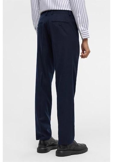 Süvari Lacivert Regular Düz Pantolon Lacivert