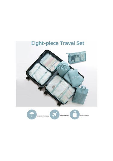 Gajeena Seyahat Organizasyon Çantası 8 Parça Set - Çok Amaçlı Kalın Kumaş Çanta, Gri Renk Seçeneği Gri