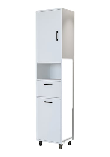 Çamaşır Sepetli Banyo Dolabı, Çok Amaçlı Çekmeceli Dolap 45 X 200 Mat Beyaz Çamaşır Sepetli Banyo Dolabı, Çok Amaçlı Çekmeceli Dolap 45 X 200 Mat Beyaz