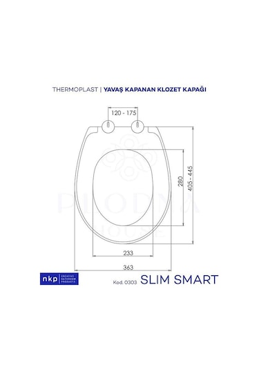 Slim Smart Oval Form C Model Yavaş Kapanan Klozet Kapağı Üstten S