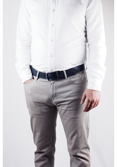 Hakiki Deri Çift Taraflı Erkek Kemer 4 Cm Lacivert - Siyah Lacivert