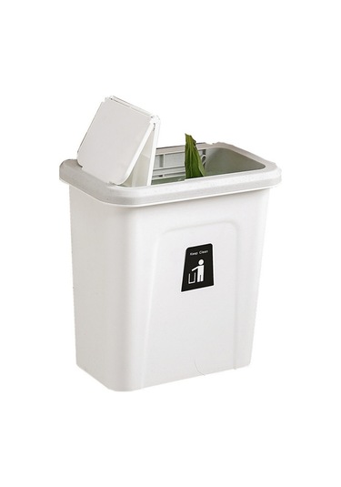 Sones Mutfak Kare Sınıflandırılmış Duvara Monteli Asılı Plastik Sıhhi Çöp Kutusu, Stil: İtmeli Tip Kapak Gri