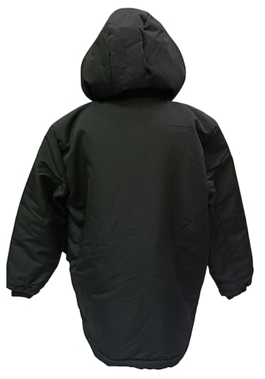 Erkek Çocuk Kapüşonu Çıkabilen İçi Peluş Astarlı Fermuar Ve Normal Cepli Siyah Renk Mont Siyah