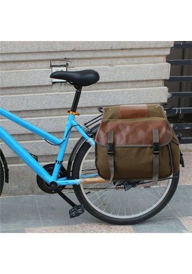 Hombey Açık Hava Çantası Motosiklet Büyük Kapasiteli Eyer Çantası Motosiklet Sürüş Seyahat Tuval Su Geçir Asker Yeşili