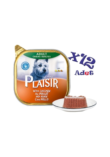 Plaisir Tavuklu Pate Konserve Yetişkin Köpek Maması 12 x 150 G