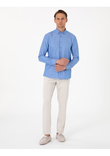 Pierre Cardin Erkek Mavi Gömlek Desenli 50306996-vr036 Mavi