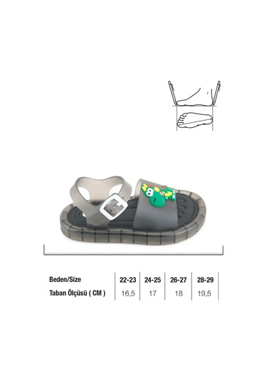 Gezer Yazlık Erkek Çocuk Suni Deri Işıklı Rahat Taban Ayarlanabilir Dino Sandalet Siyah