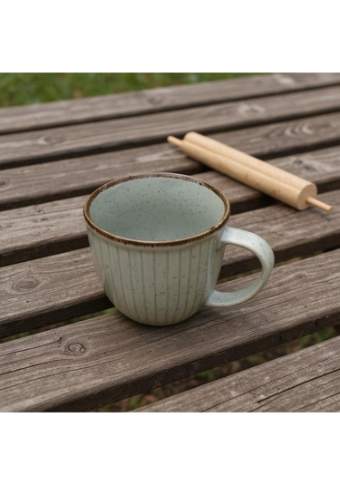 Vintage Seramik Kahve Kupası Gri