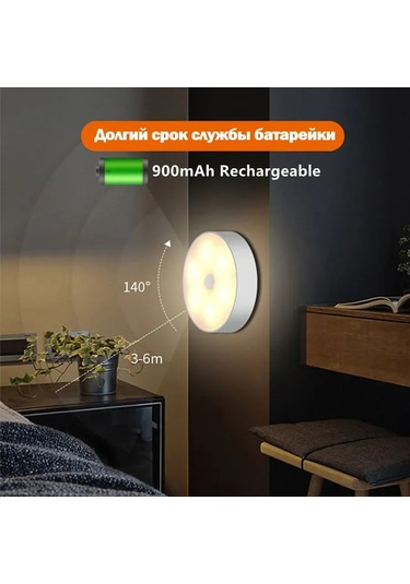 Kangvka 1w Led Gece Lambası, Hareket Ve Mekanik Sensörlü, Usb Şarjlı, 5 M² Aydınlatma, Bej Plastik Kapağı Sıcak Işık
