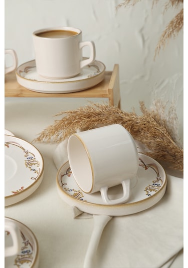 Keramika Bronze Bloom Stackable Çay Takımı 12 Parça 6 Kişilik