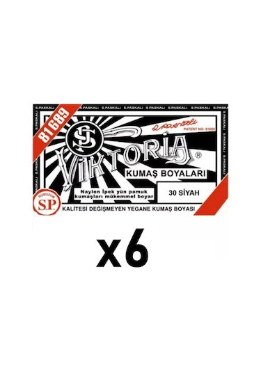 Viktoria Kumaş Boyası 6 Adet Siyah