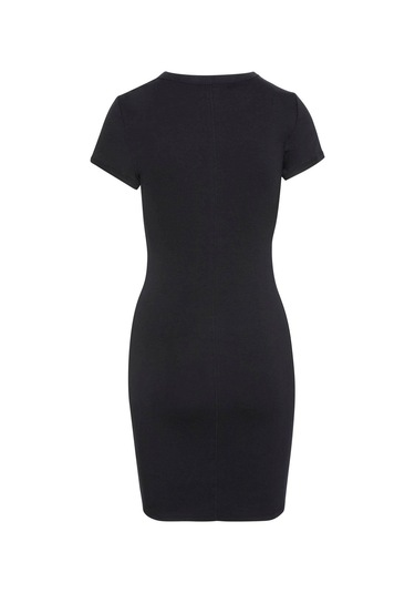 Ss Ctn Contour 1x1 Rib Ss Mini D Siyah Kadın Elbise-8425 Siyah