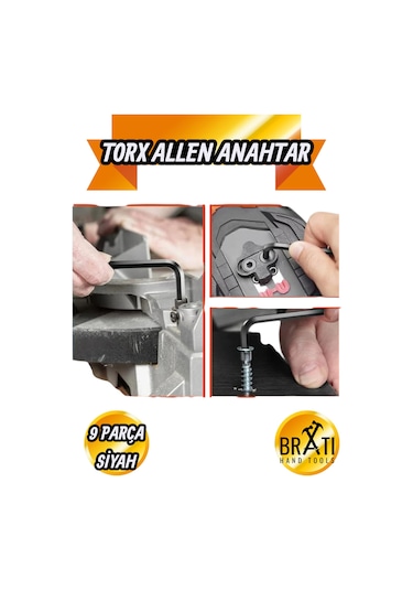 Siyah Yıldız Torx Allen 9 Parça Alyan Seti Cr-v