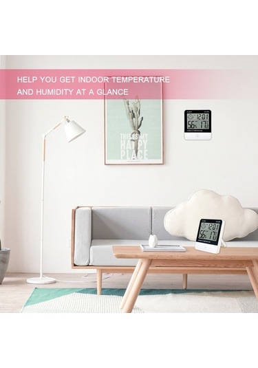 Ulzyvf Mini Termometre Higrometre: Büyük Lcd Ekran, Sıcaklık, Nem Ve Zaman Göstergeli, Pratik Ve Şık Tasarım, Küçük Boyutlu Model