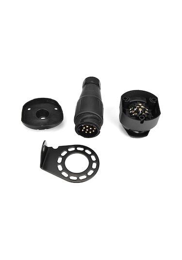 Springsun 12v Avrupa Standartı 13 Pinli Tırnak Soketi Seti - Konnektör, Demirleme Braketi İle - Fren, Sinyal Ve Yan Lambaları İçin - Karavan, Kamyon, Tırnak Uyumlu