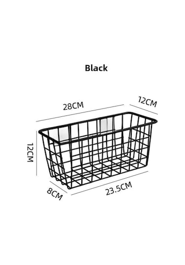 Yifomall Duvar Takılı Demir Depolama Sepeti - Banyo/mutfak İçin Deliksiz Kurulum - Siyah 2 Adet İz Olmayan Yapıştırıcı İle Diğer