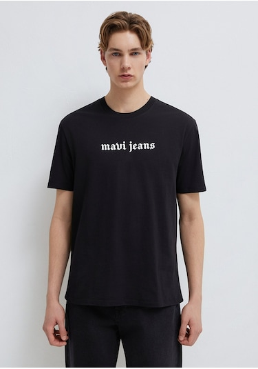 Mavi - Mavi Jeans Baskılı Siyah Tişört 0613201-900 Siyah