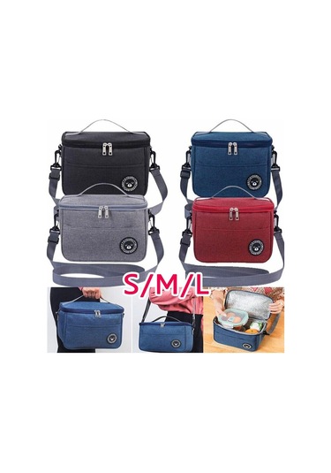 Lacivert Büyük Yalıtımlı Öğle Yemeği Çantası Yetişkin Çocuk Erkek Termal Serin Sıcak Gıda Saklama Kutusu M Lacivert