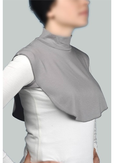 Altobeh Düz Balıkçı Yaka Boğazlı Penye Tesettür Kadın Yakalık Boyunluk - Gri