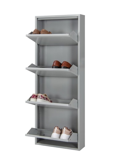 Kaser Metal 4'Lü Metal Ayakkabılık Gri