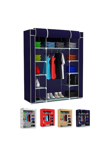 Beyazpazar Bez Dolap Metal Profilli Bez Dolap Portatif Bez Dolap Lacivert