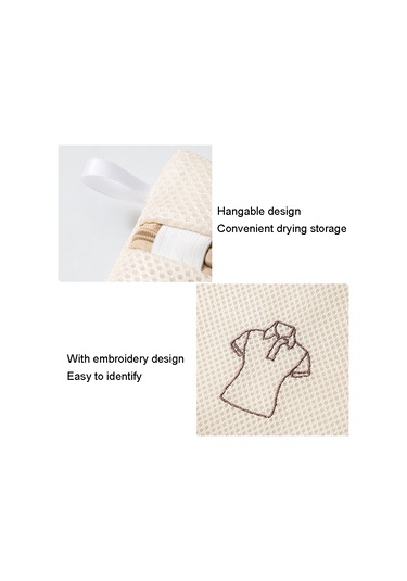 4 Adet / Takım Ev Net Cep İç Çamaşırı Yıkama Torbası Kalınlaşmış Polyester Çamaşır Yıkama Seti Bej Çok Renkli