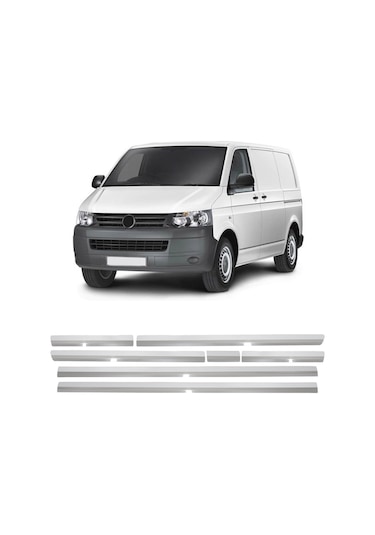 Volkswagen Transporter T5 2003-2015 Uyumlu Uzun Şase Krom Yan Kapı Çıtası 7 Parça Paslanmaz Çelik