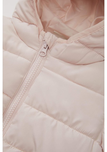 Defacto Kız Bebek Su İtici Beli Lastikli Kapüşonlu Şişme Mont C5317A524AUPN364 Pembe