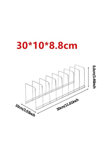Shineyee Güncel Çelik Mutfak Rakası - Tencere, Tabak, Kase İçin 30.3x10.5x2.5cm - Silver - Raylı Montajlı Süzgeçli Tutucu Gümüş