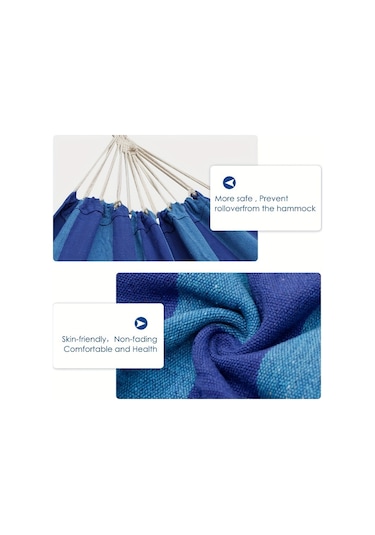 Tcherchı Mavi Devrilme Önleyici Çift Dış Mekan Hamak