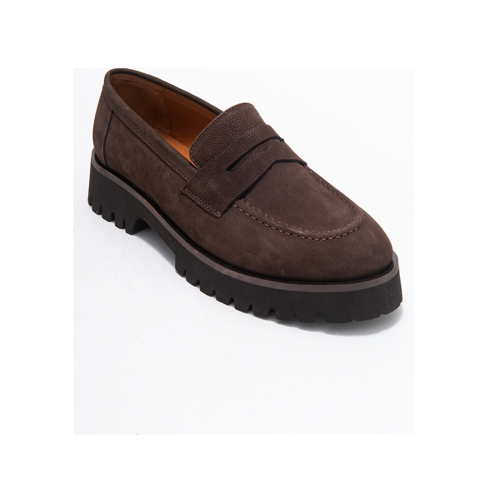 Vıonel Kahverengi Nubuk Hakiki Deri Kadın Loafer Ayakkabı Kahverengi