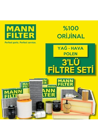 Toyota Uyumlu Yaris 1.33 Mann-Filter Filtre Bakım Seti 2009-2016 (495585080)