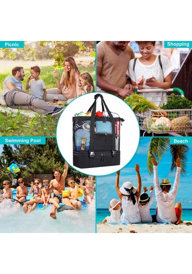 Suofeng Isı Yalıtımlı Su Ve Yiyecek Taşıyıcı Çanta - Su Geçirmez, 3 Bardak Kapasitesi, Çözebilir Tasarım