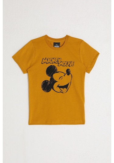 Mickey Mouse D4797-2 Çocuk  Altın Tişört