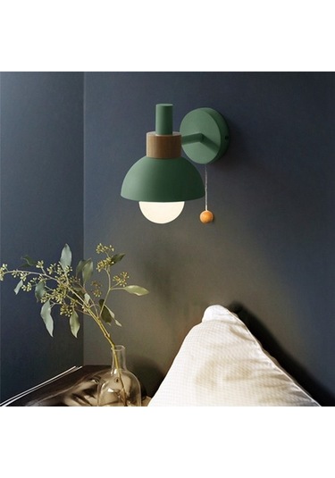 Szypzstore Oturma Odası Sundurma Koridor Lambası Iskandinav Minimalist Modern Yatak Odası Başucu Macaron Duvar Lambası Qsmsrw Yeşil