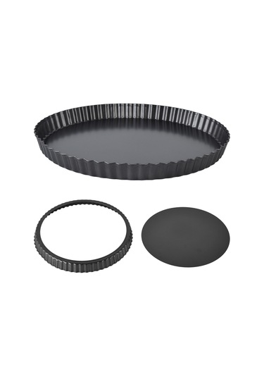 Shineyee 12 İnç Kalın Karbon Çelik Tart Tepsisi Çıkarılabilir Tabanlı Anti Yapışkan Kaplama Pasta, Pizza, Quiche Pişirme İçin Diğer