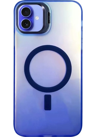 Newface  Apple  Uyumlu iPhone 16 Plus Kılıf Primera Magsafe Standlı Kapak - Lacivert