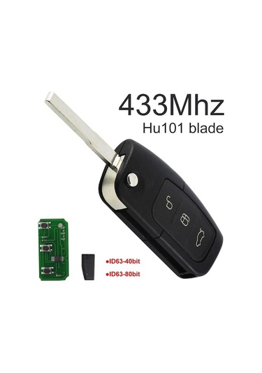 Novahub 3 Düğmeli Flip Uzaktan Kumandalı Anahtarlık 433mhz Ford Focus Mondeo Fiesta S Max'a Uygun