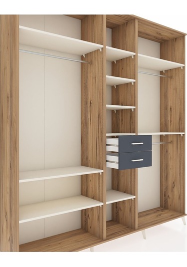 Hyperion Dolap 10 Raflı 2 Çekmeceli 3 Askılı 220x44x243 Çam-aytaşı/antrasit Aytası/antrasıt Hyperion Dolap 10 Raflı 2 Çekmeceli 3 Askılı 220x44x243 Çam-aytaşı/antrasit Aytası/antrasıt