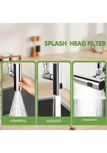 1 Adet Çok Fonksiyonlu Musluk Adaptörü Musluk Şelale 001