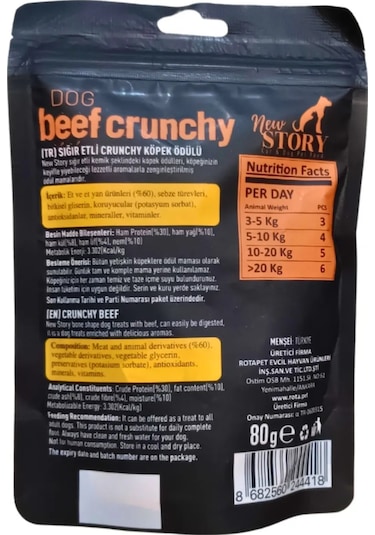 Dog Beef Crunchy 3x80gr. Biftekli, Köpek Ödül Maması