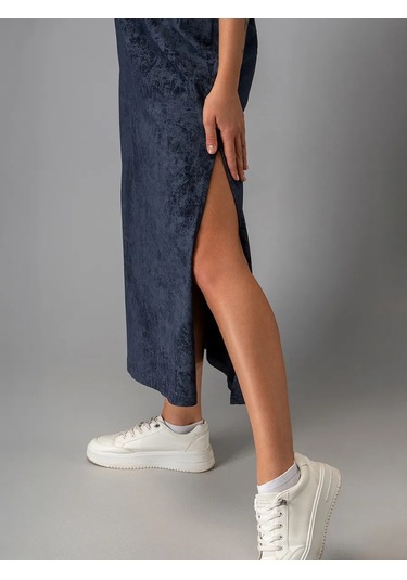 Happyfox Yırtmaçlı Uzun Evde Giyilebilecek Tişörtle Etek Elbise 404069284