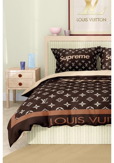 Marka Nevresim Takımı Çift Kişilik Pamuklu Saten Kumaş 6 Parça 3d Dijital Baskı Duvet Cover Set Model No:73 Renkli