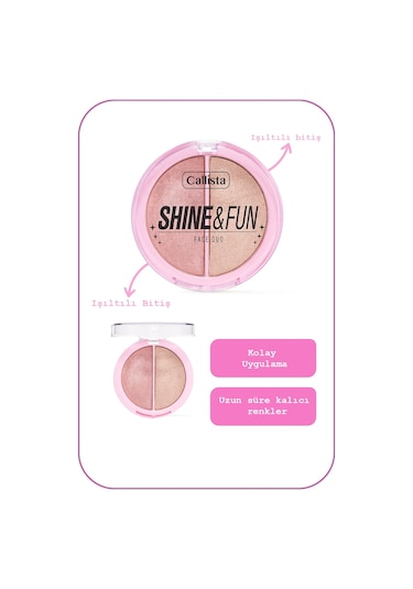 Callista Shine & Fun Face Duo Allık & Aydınlatıcı Paleti 130 Shine Squad