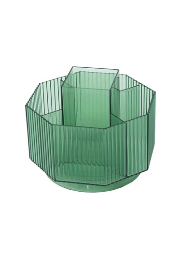 Ganzhoushop Kalemlik 360 Dönebilen Büyük Kapasiteli Çok İşlevli Plastik Kalem Düzenleyici Masaüstüyeşil