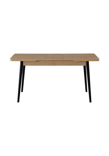 Behin Ortadan Açılır Mutfak Masası 75x120 Cm Meşe -siyah