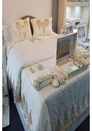 Finezza Serenity Poly&Pamuk Kumaş Krem/Bej Çeyiz Seti 45 Parça - Krem Bej