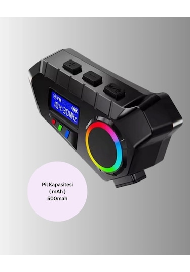 Bfs 500mah Bataryalı Bluetooth 5.4 İnterkom Led Ekranlı Fm Destekli